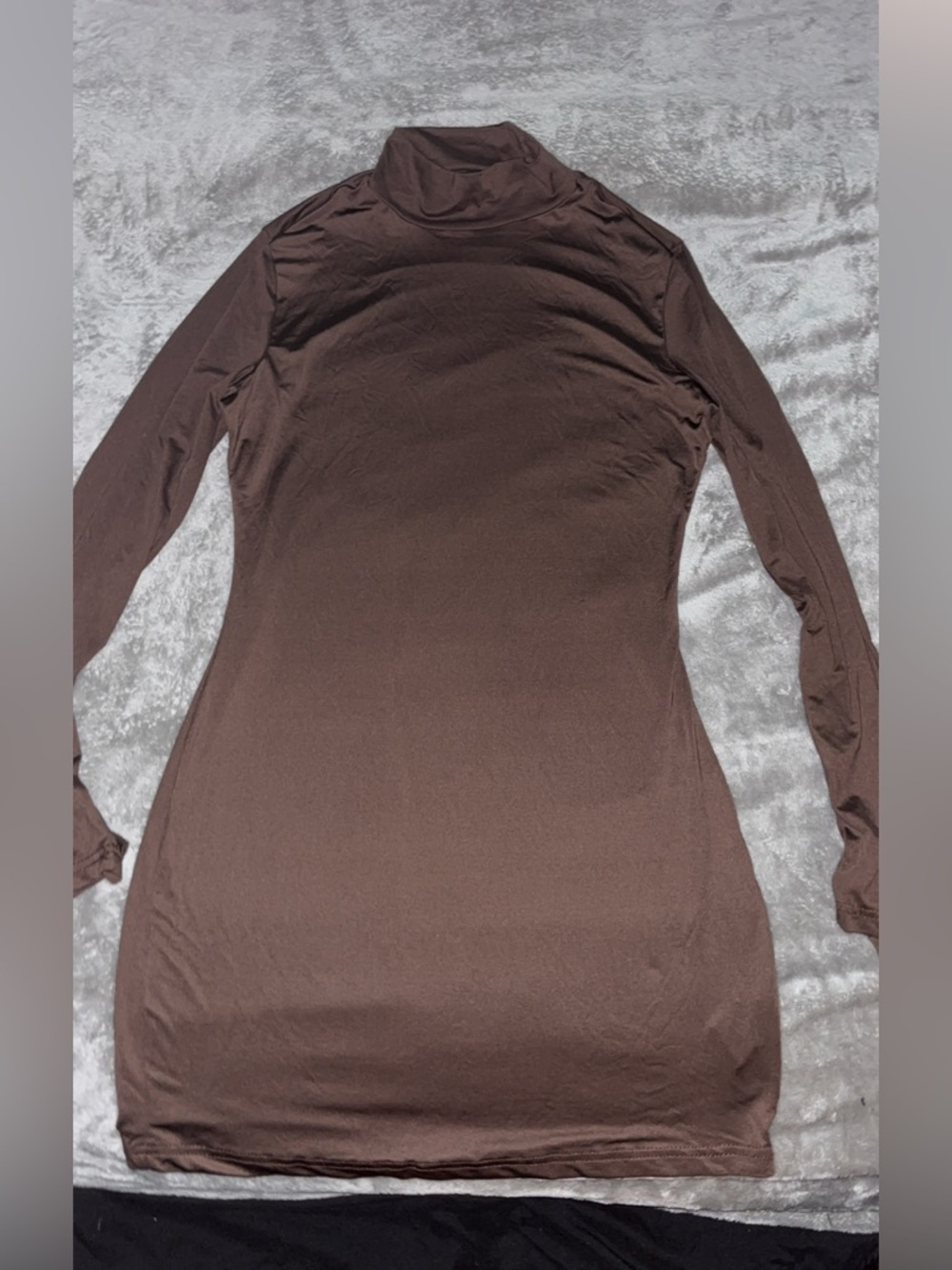 Women's Brown Turtleneck body con dress